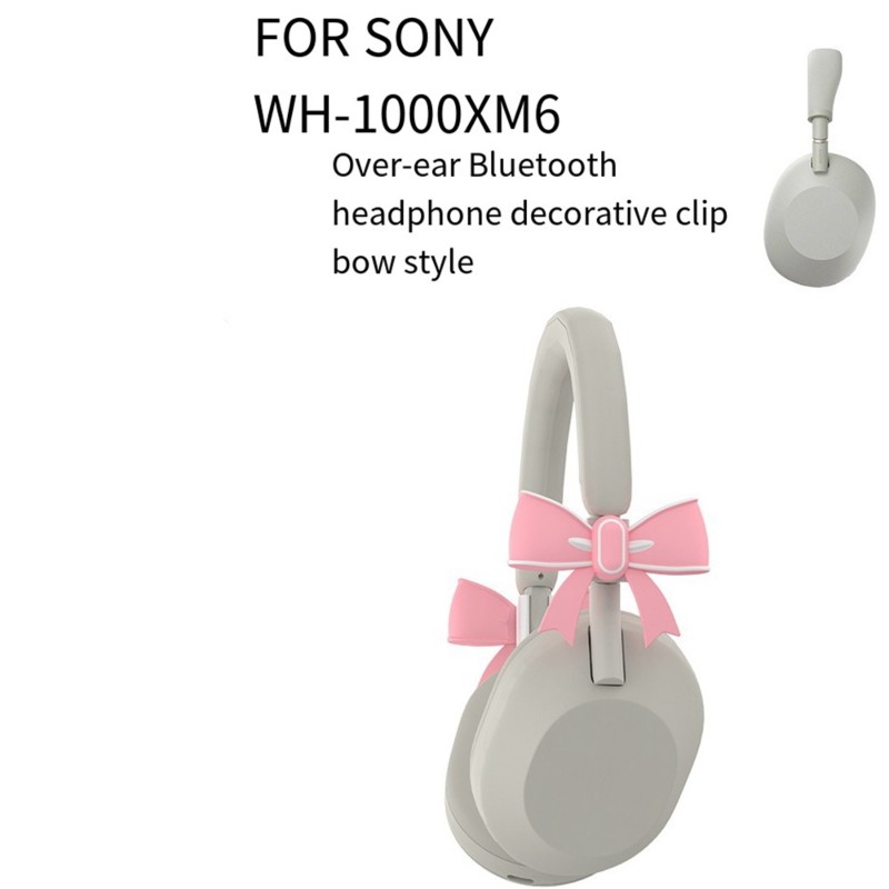 Headphones - 【HOT A88T】2個入り、リボン型ヘッドホンデコレーション、取り外し可能なヘッドホンチャーム、WH-1000XM6用、女の子へのプレゼント（ピンク）