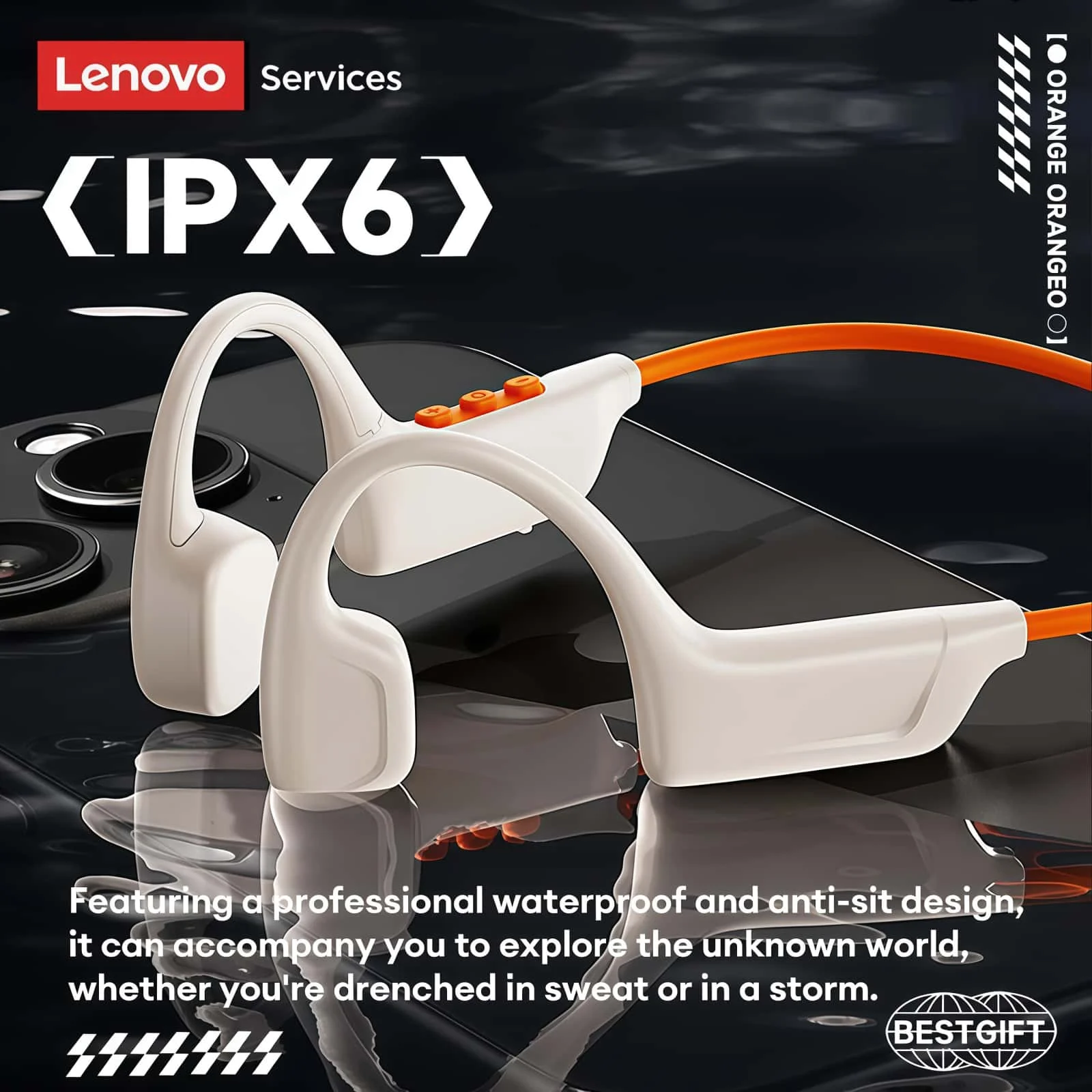 Lenovo S102 イヤホン 骨伝導 Bluetooth - Bone Conduction Running Headphones のレビューと価格