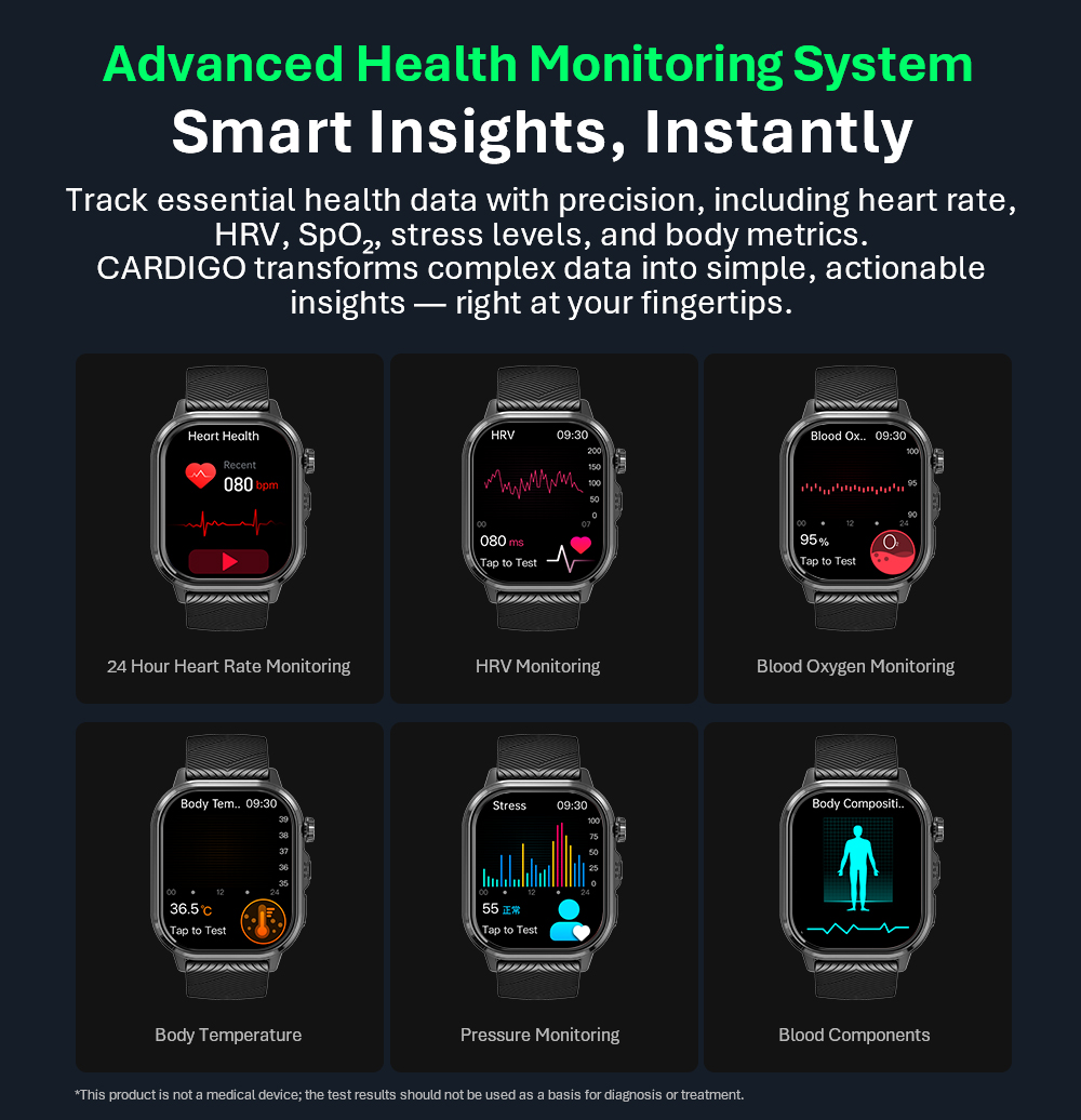 VALDUS CARDIGO メンズ レディース ECG 健 - Smartwatches のレビューと価格